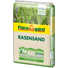 Floragard Rasen-Sand 15 kg für 10 m2 • Rasenpflege • zum Lüften schwerer Böden • streuwagenfähig • zum Topdressing nach dem Vertikutieren • zum Ausgleichen von Unebenheiten