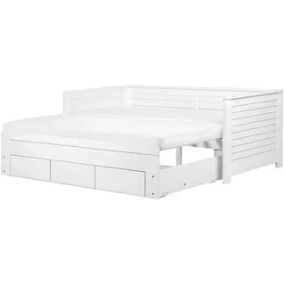 Beliani Tagesbett 90 x 200 cm Weiß