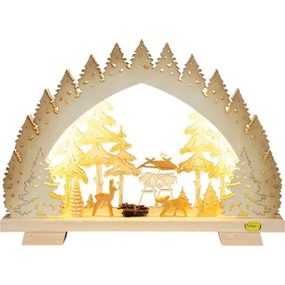 Tietze Erzgebirgsdegn LED Schwibbogen »Midi Schwibbogen Waldidylle exklusiv« 35x25x5 cm (BxHxT)