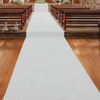 Hochzeitsteppich Weiß 110 Premium Eventteppich Messeteppich Hochzeitsläufer