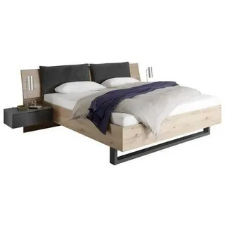 Carryhome Bettanlage , Eiche Artisan , Textil, Holzwerkstoff , 180x200 cm , Schlafzimmer, Komplette Schlafzimmer und Serien, Schlafzimmerserien
