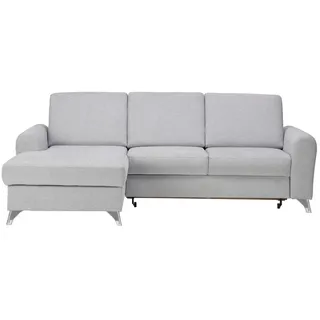 Cantus Ecksofa , Hellgrau , Textil , Uni , Ottomane links, L-Form , 244x167 cm , Liegefunktion , Wohnzimmer, Sofas & Couches, Wohnlandschaften, Ecksofas