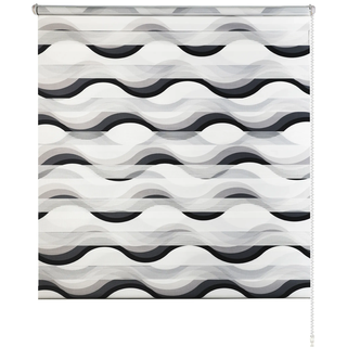 Doppelrollo OTTO HOME "Welle" Gr. 10, grau, B:110cm H:130cm, Polyester, Rollos, Doppelrollo, Fixmaß, Klemmfix-Duo-Rollo, Doppelrollo "Welle", Klemmträger