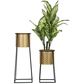 Mauro Ferretti Blumentopf Durchbrochen mit Ständer , Metall , 70 cm , Dekoration, Blumen & Blumentöpfe, Übertöpfe