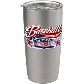 Baseball Nana USA Flagge Patriotisches 4. Juli Design Doppelwandiger Edelstahl-Thermobecher