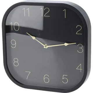 Schwarze quadratische dekorative minimalistische Wanduhr 30 cm - Schwarz