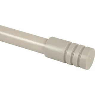 Gardinenstange "Modern" ausziehbar 115 bis 200 cm, Durchmesser 16mm/19mm - Edelstahl - Stil-Garnitur, 1-Lauf Metall Stange - Silber