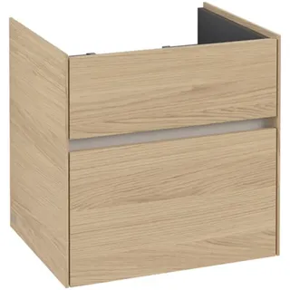Villeroy & Boch Collaro Waschbeckenunterschrank, 2 Auszüge, Waschbecken mittig, 554x546x444mm, C00800VJ, Farbe: Front/Korpus: Nordic Oak, Griff: Cashmere Grey