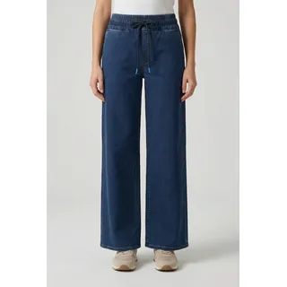Jogg Pants PEPE JEANS "LOOSE JOGGER EVA", Damen, Gr. 26, Länge 32, mid blau, Denim/Jeans, Obermaterial: 58% Baumwolle, 29% Modal, 11% Polyester, 2% Elasthan, loose fit lang, Jeans Jogg Pants, Mid Waist, Straight Leg