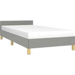 vidaXL Bettgestell ohne Matratze Hellgrau 80x200 cm Stoff - Grau