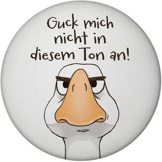speecheese Magnet Gilbert die Gans mit Spruch Guck Mich Nicht | in diesem Ton an Lustige Gans Mann Kerl Cartoon Witz Miesepeter Geizhals Lachen