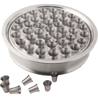 Holy Communion Ware Tray with Lid & with 40 Cups - Matte Finish Stainless Steel