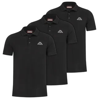 Kappa Herren Polo VELEOT 3 Polo Shirt 3er-Pack s/s 707408-19-4006 XL - Caviar - XL