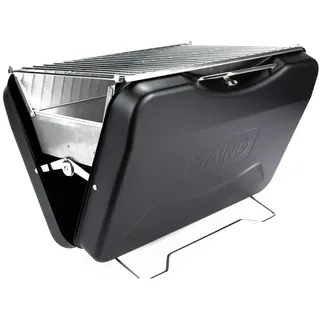 TAINO MOX Holzkohlegrill BBQ Camping-Grill Kohlegrill Retro-Stil klappbar Griller tragbar mobil Schwarz