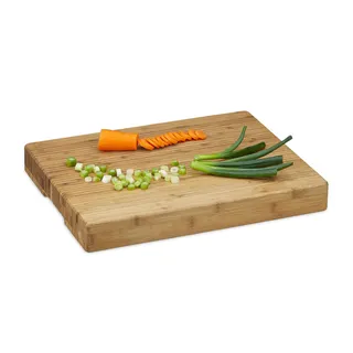 Relaxdays Hackblock Bambus 1 Stück 5,5 x 45 x 35 cm Natur