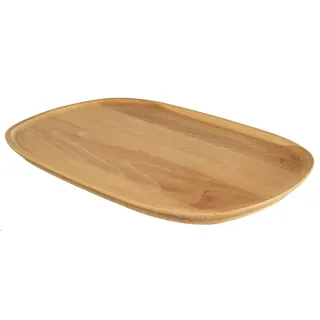 EFO Servierplatte Holz 25x17 cm | Holztablett aus massivem Buchenholz | Snackplatte für Käse, Obst und Snacks bei Partys, Picknicks oder Grillabenden | Servierteller Holz dekorativ und langlebig