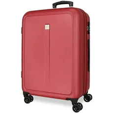 Roll Road Kambodscha, mittelgroßer Koffer, rot, 46 x 65 x 23 cm, fester ABS-Kunststoff, seitlicher Kombinationsverschluss, 56 l, 3,8 kg, 4 Doppelrollen, rot, Mittelgroßer Koffer