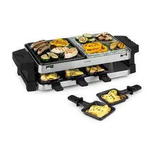 Klarstein Sirloin Raclette 1500W Aluminium / Stein 8 Personen Kontroll-LED