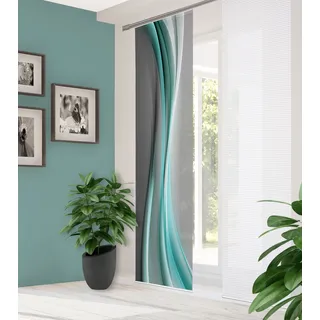 home in green Schiebegardine ELANIA 1, Stk. tlg. DIGITALBEDRUCKT, BAMBUSOPTIK RECYCELT