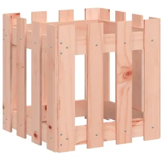 Pflanzkübel Lattenzaun-Design 40x40x40 cm Massivholz Douglasie - Braun, Bunt