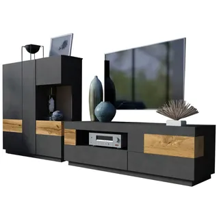 OTTO home "SILKE", 2-tlg. anthrazit matera, votaneichefarben), B:290cm, Kastenmöbel-Sets, Wohnwand