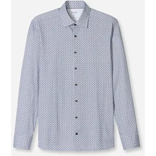 OLYMP Langarmhemd »24/7 - Level 5« Atmungsaktiv, dehnbar, body fit, New York Kentkragen, Flex Jersey, weiß