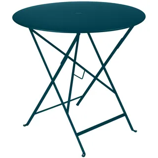Fermob FE-BISTRO77/B Bistrotisch Bereich 2026, Rund, Stahl, Acapulco-Blau, Ø 77 x H 74 cm, Klappbar, für den Außenbereich