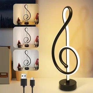 ZMH LED Tischlampe Nachttischlampe Kabellos Touch Dimmbar Akku Tischleuchte mit USB Aufladbar Schwarz Nachttischleuchte Wohnzimmer ohne Kabel Batteriebetrieben Modern Tischlampen für Schlafzimmer - Schwarz
