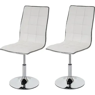 Mendler Esszimmerstuhl HWC-C41 Kunstleder weiß 2er Set