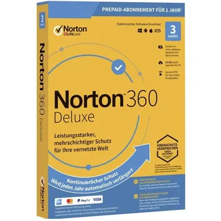 NortonLifeLock 360 Deluxe 2026 ESD 3 Geräte 12 Monate DE Win Mac Android