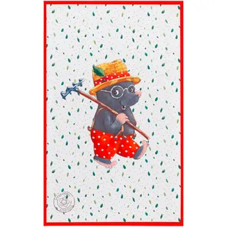 Kinderteppich , Grün, Rot, Weiß , Textil , Tier , rechteckig , 100x160 cm , Oeko-Tex® Standard 100 , für Fußbodenheizung geeignet, rutschfest , Teppiche und Böden, Teppiche, Kinderteppiche