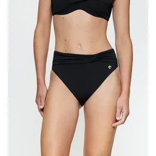Bikini-Hose TRIUMPH "Summer Twist", Damen, Gr. 44, N-Gr, schwarz, Microfaser, Obermaterial: 84% Polyamid, 16% Elasthan, Badehosen Bikini-Hose, Raffung an der vorderen Taille, High-Waist