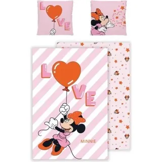 Disney Minnie Mouse Bettbezug Love Balloon 140 x 200 cm - Rosa