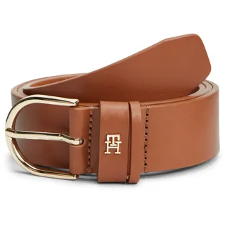Ledergürtel TOMMY HILFIGER "ESSENTIAL EFFORTLESS 3,5 cm breit", Damen, Gr. 110, optic weiß, Rindsleder, Gürtel Ledergürtel, Damengürtel, 3,5 cm breit, casual und Jeans, ovale Einfachdornschließe