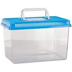 Ferplast Aquarium aus Kunststoff für Fische GEO Large Tank 6 L Behälter für Kleintiere Aquarium Terrarium Insekten Schildkröten, Robuster Kunststoff, 30 x 20 x 20,3 cm, blau