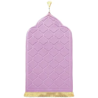 LAVAMOND Gepolstert Gebetsteppich Türkischer Stil Seccade Weich Prayer Mat für Eid Reisen Ramadan Islamischer Muslimische Matte Muslim Gebets Beten Teppich Herren Damen-Teppich Dicker Stoff(Lila-Rosa)
