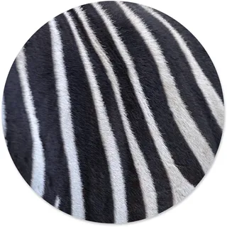 younikat Mauspad im Zebra Design I Ø 22 cm rund I Tier-Motiv Animal Print Fell I Mausunterlage für Büro Gaming I Kunststoff abwischbar I rutschfest dünn I dv809