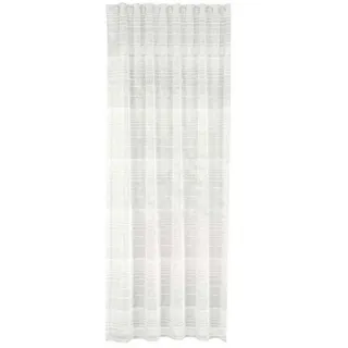 Schlaufenvorhang , Weiß , Textil , Streifen , 135x245 cm , Oeko-Tex® Standard 100 , für Stange und Schiene geeignet , Heimtextilien, Vorhänge, Fertigvorhänge, Schlaufenvorhänge