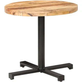 The Living Store Bistrotisch Rund Ø80x75 cm Raues Mangoholz - Braun