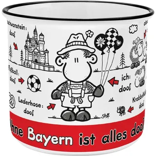 Sheepworld Tasse mit Spruch Ohne Bayern ist alles doof | Kaffeetasse, New Bone Porzellan, 35 cl | Geschenk Freunde, lustiges Geschenk | 61546