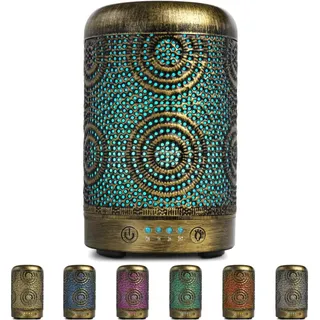 SALKING Aroma Diffuser, 100ml Metall Aromatherapie Licht Gold für Büro Zuhause