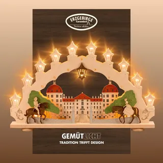 Weigla LED Schwibbogen »Moritzburg, Lichterbogen aus Holz, Made in Germany« 1 Stk. Erzgebirge garantiert, Weihnachtsdeko Innen, Weihnachtsbeleuchtung, bunt