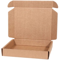Only Boxes Karton aus Wellpappe, für Postversand, selbstaufbaubar, zur Aufbewahrung, Größe L, 31 x 26 x 5,5 cm, 20 Stück