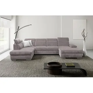 werk2 Wohnlandschaft "Cordoba inkl. Bett, Bettkasten & Kopfteilfunktion, Breite 359 cm" bequem, komfortable Wellenunterfederung, inkl. Schlaffunktion, U-Form, braun
