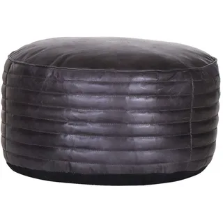Livetastic Pouf , Anthrazit , Leder , Echtleder , Ziegenleder , Füllung: Baumwollfüllung , 50x30x50 cm , Wohnzimmer, Sessel, Hocker & Hockerbänke, Poufs