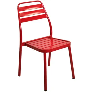 STAPELBARE GARTENSTUHL ROT 49X58 CM H 88 CM AUS ALUMINIUM MOD. LAS VEGAS