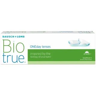 Bausch + Lomb Biotrue ONEday Tageslinsen, sphärische Kontaktlinsen, weich, 30 Stück/BC 8.6 mm/DIA 14.2 mm / -0.25 Dioptrien