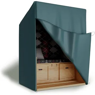 Kronenburg ® Kronenburg Strandkorb Schutzhülle winterfest 125 x 90 x 165/135cm in grün - Abdeckhaube für Strandkorb wasserdicht mit 2 Reißverschlüssen