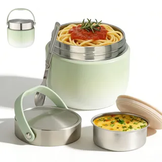 VINATO Thermobehälter für Essen 1200ml | Edelstahl Thermo Lunchbox mit Deckel, Warmhaltebehälter Erwachsene & Kinder, Auslaufsicher, BPA-Frei, Mit Löffel – Ideal für Arbeit, Schule & Outdoor
