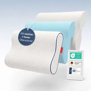 Blumtal Nackenstützkissen - Orthopädisches Kissen - Memory Foam Kissen - Oeko-TEX zertifiziertes Kopfkissen Nackenschmerzen - ergonomisches Kopfkissen Seitenschläfer - Nackenkissen Bett - Neck Pillow